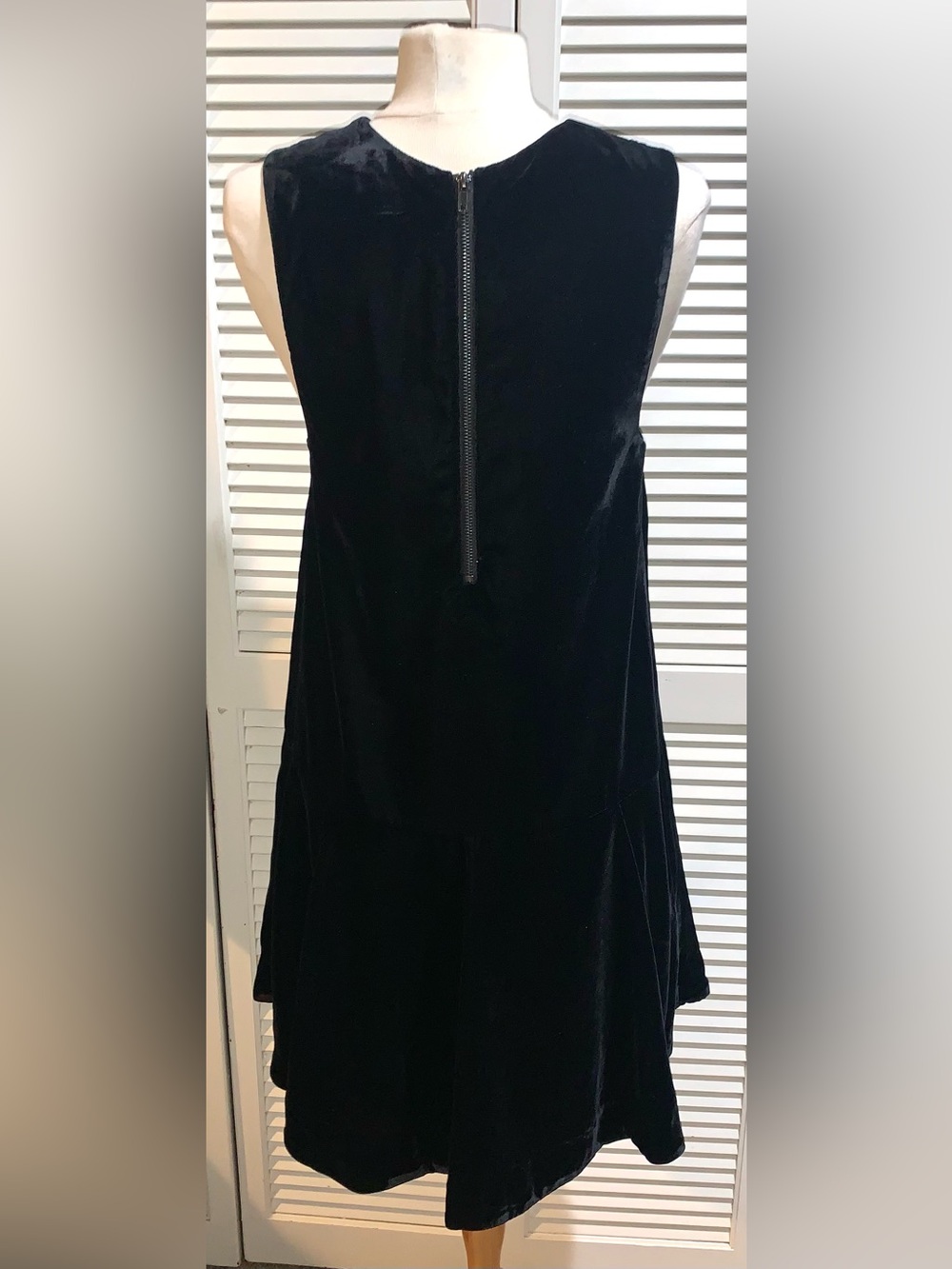 Free People Black Velvet Soft Focus A Line Drop Waist Sleeveless peplum dress - Picture 7 of 8